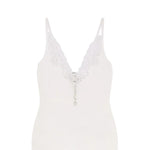 Canotta con scollo a V in bianco Self-portrait - donna 