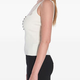 Canotta con scollo a V in bianco Self-portrait - donna 