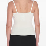 Canotta con scollo a V in bianco Self-portrait - donna 