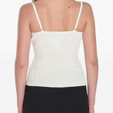 Canotta con scollo a V in bianco Self-portrait - donna 
