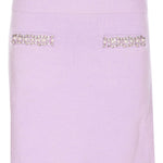 Gonna in maglia con strass in lilla Self-portrait - donna 