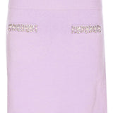 Gonna in maglia con strass in lilla Self-portrait - donna 