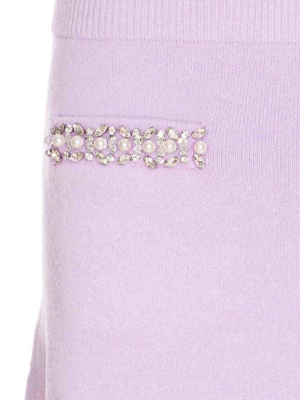 Gonna in maglia con strass in lilla Self-portrait - donna 