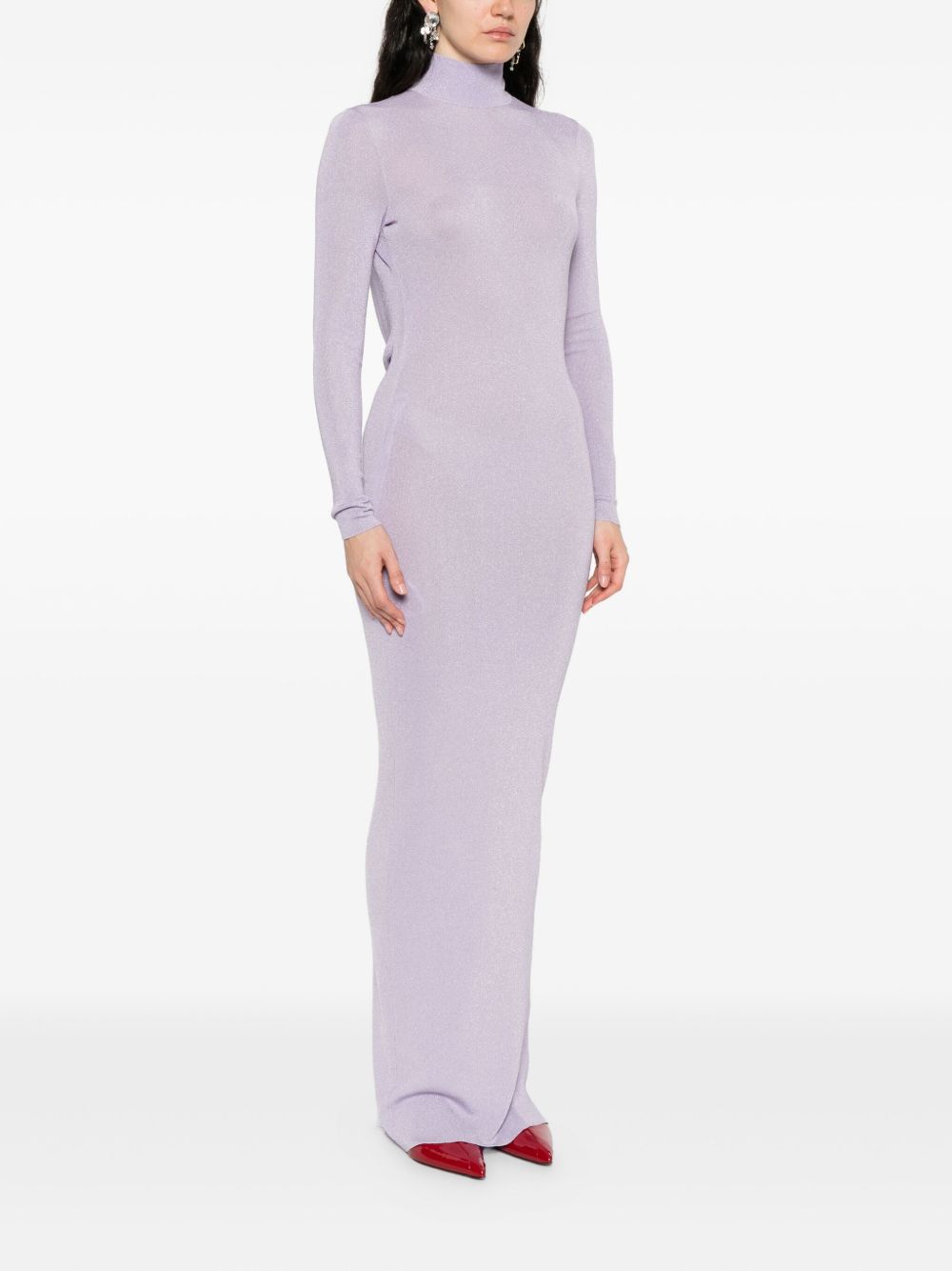 Abito corto in maglia fine in viola Self-portrait - donna 