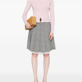 Cardigan colletto polo in lana in rosa Self-portrait - donna 