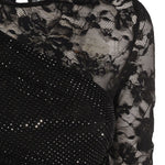 Abito lungo con strass a maniche lunghe in nero Self-portrait - donna 