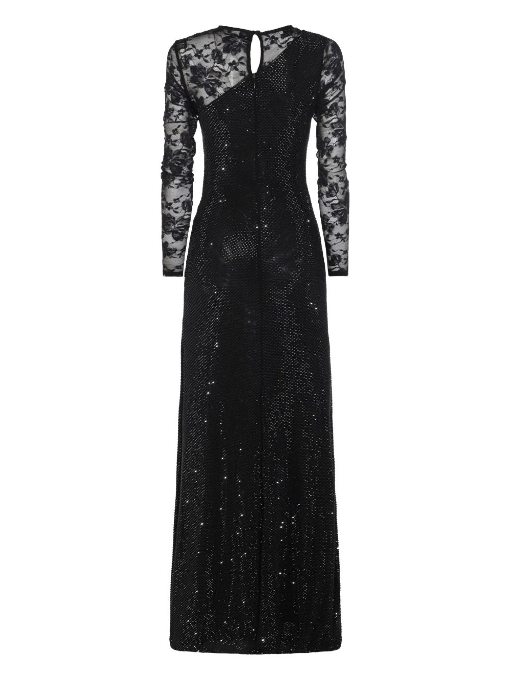 Abito lungo con strass a maniche lunghe in nero Self-portrait - donna 