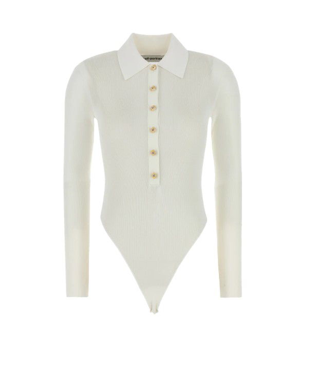 Body in maglia a maniche lunghe in bianco Self-portrait - donna 