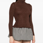 Maglia a collo alto in marrone Self-portrait - donna 