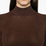 Maglia a collo alto in marrone Self-portrait - donna 