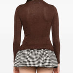 Maglia a collo alto in marrone Self-portrait - donna 