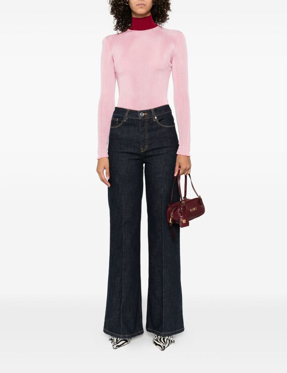 Maglia a collo alto in rosa Self-portrait - donna 
