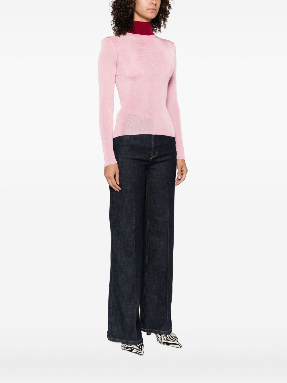 Maglia a collo alto in rosa Self-portrait - donna 