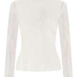 Maglia a coste a collo alto in bianco Self-portrait - donna 
