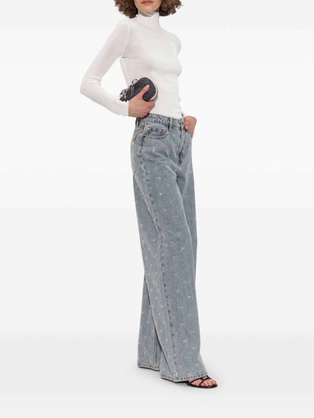 Maglia a coste a collo alto in bianco Self-portrait - donna 