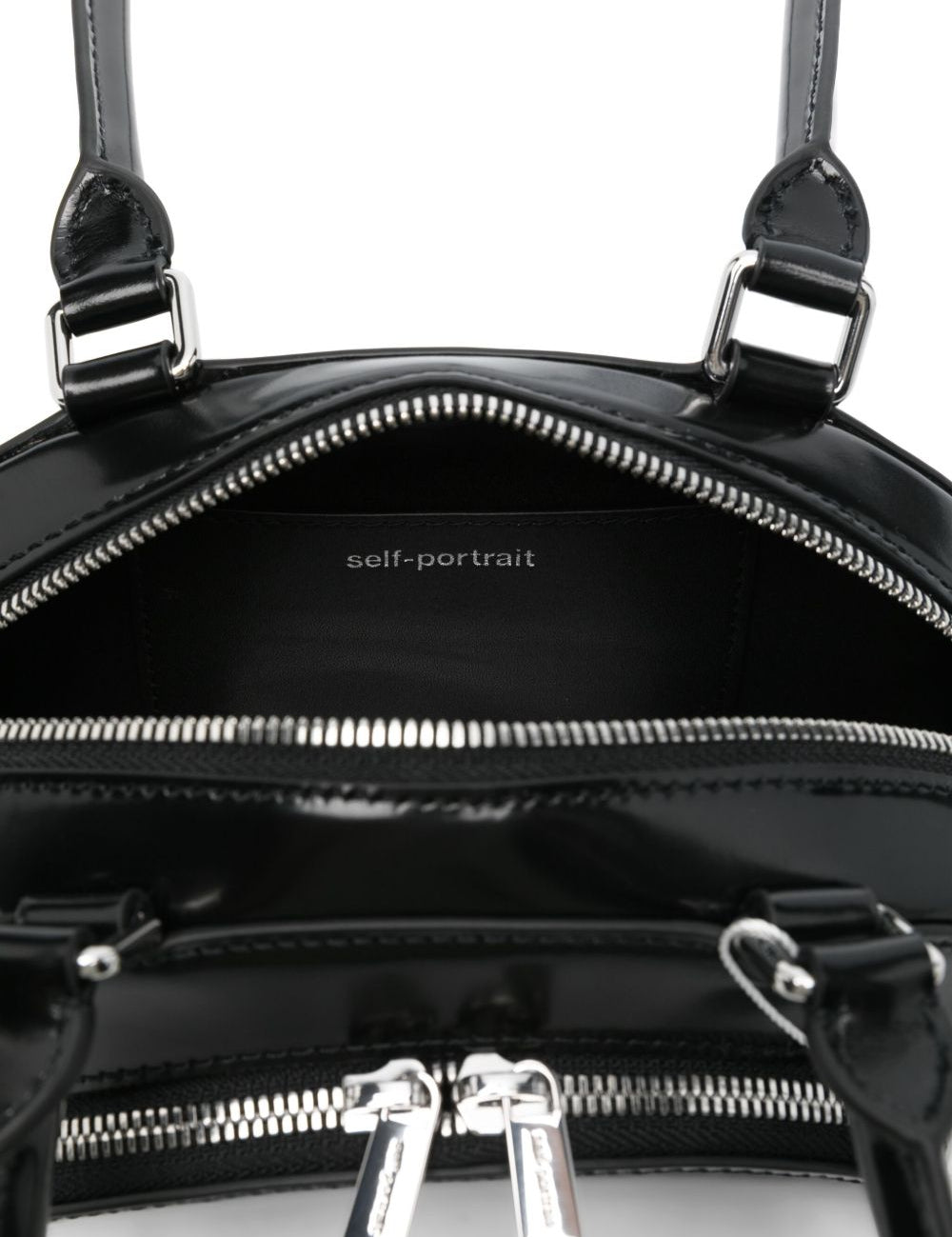 Borsa a spalla con charm in nero Self-portrait - donna 
