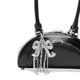 Borsa a spalla con charm in nero Self-portrait - donna 