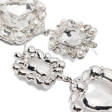 Orecchini con cristalli in argento Self-portrait - donna 