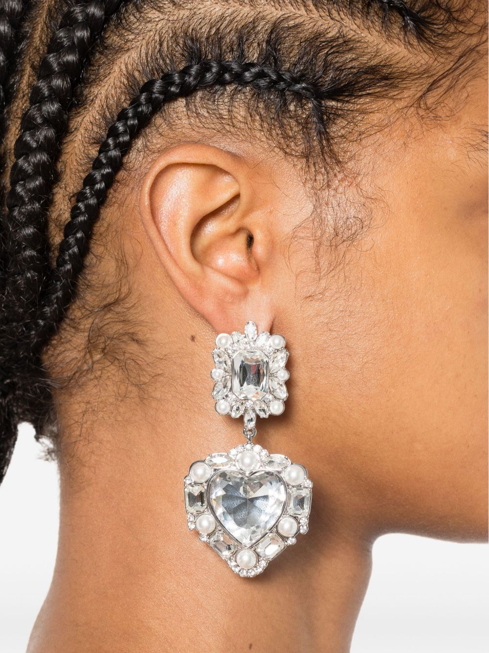 Orecchini con cristalli in argento Self-portrait - donna 