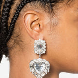 Orecchini con cristalli in argento Self-portrait - donna 