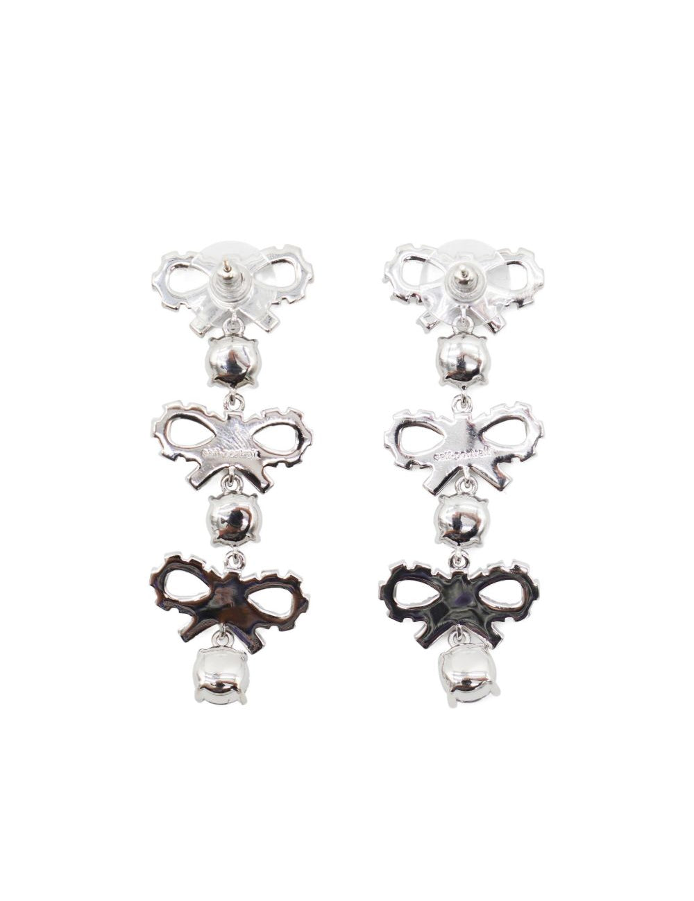 Orecchini con cristalli e fiocco in argento Self-portrait - donna 