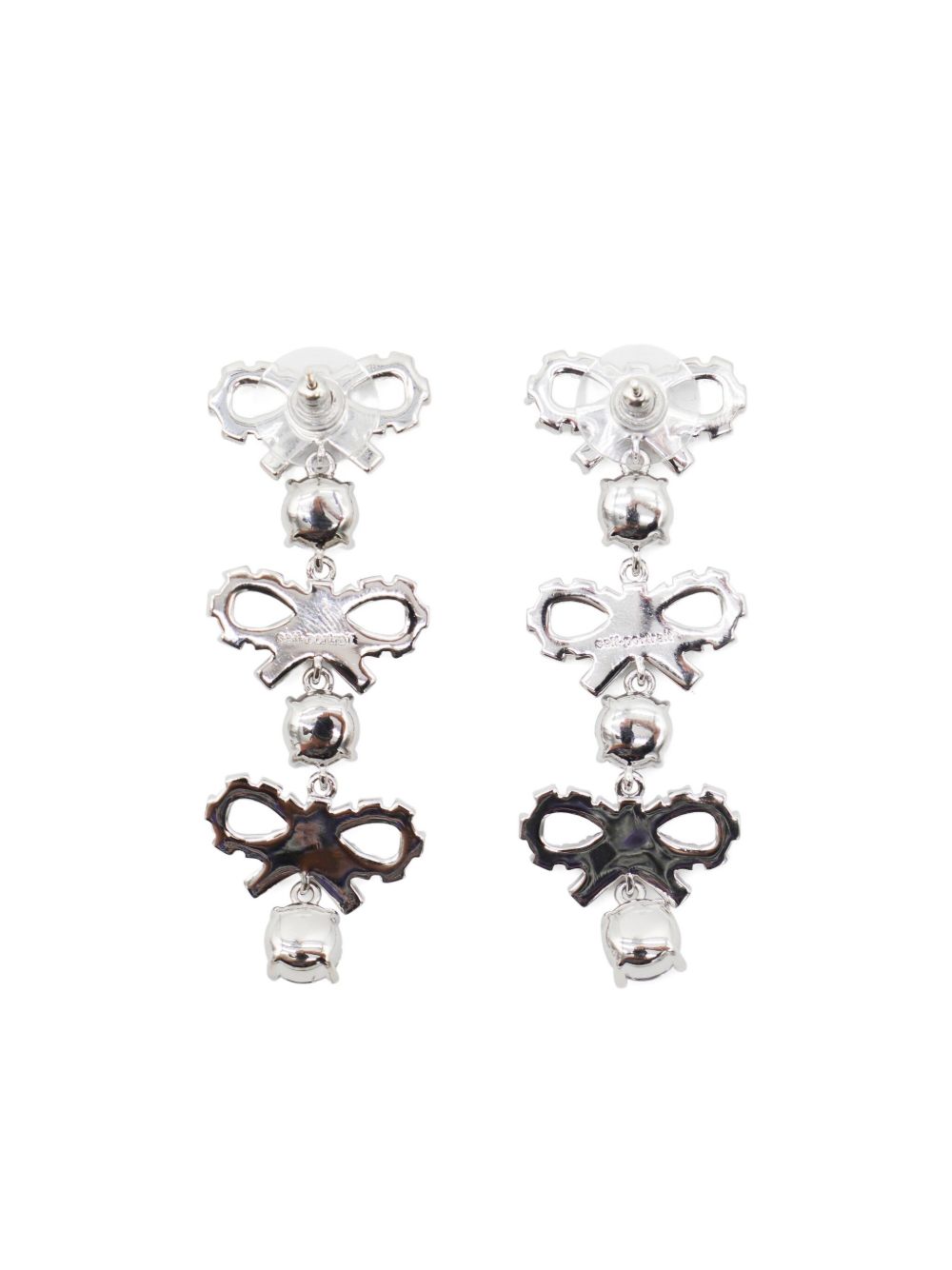 Orecchini con cristalli e fiocco in argento Self-portrait - donna 