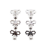 Orecchini con cristalli e fiocco in argento Self-portrait - donna 