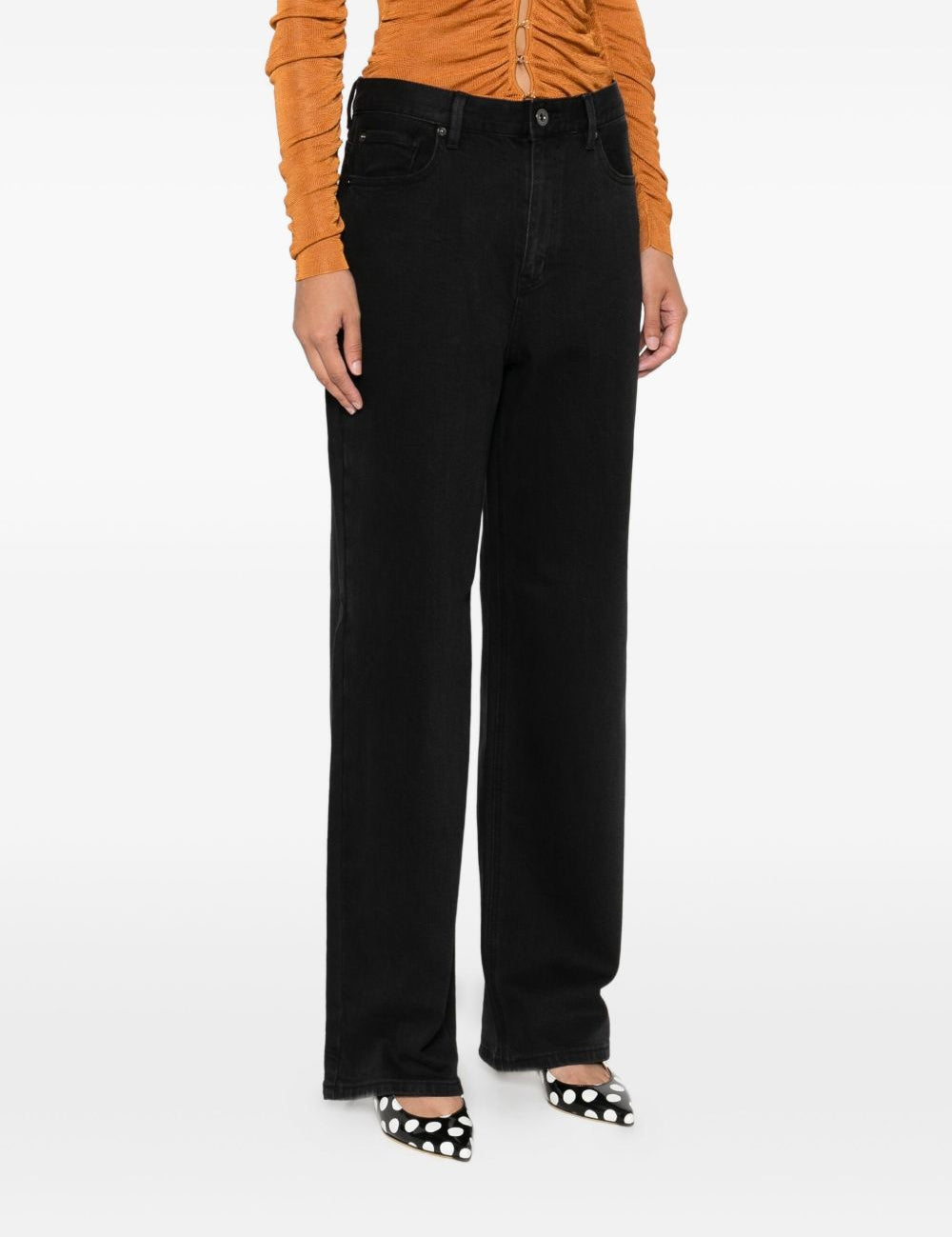 Jeans dritti con 5 tasche in nero Self-portrait - donna 