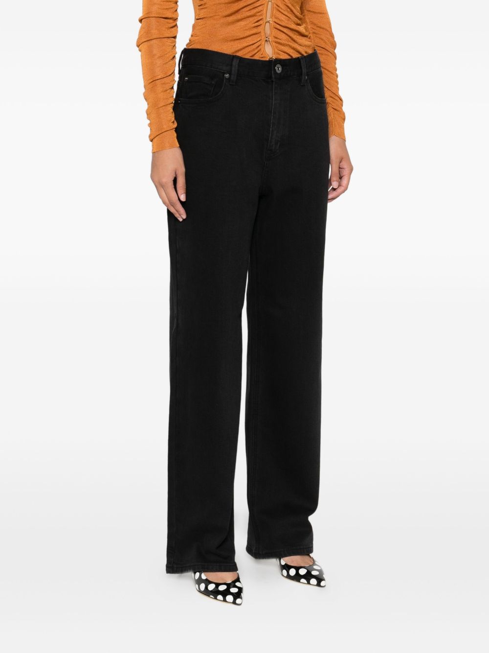 Jeans dritti con 5 tasche in nero Self-portrait - donna 