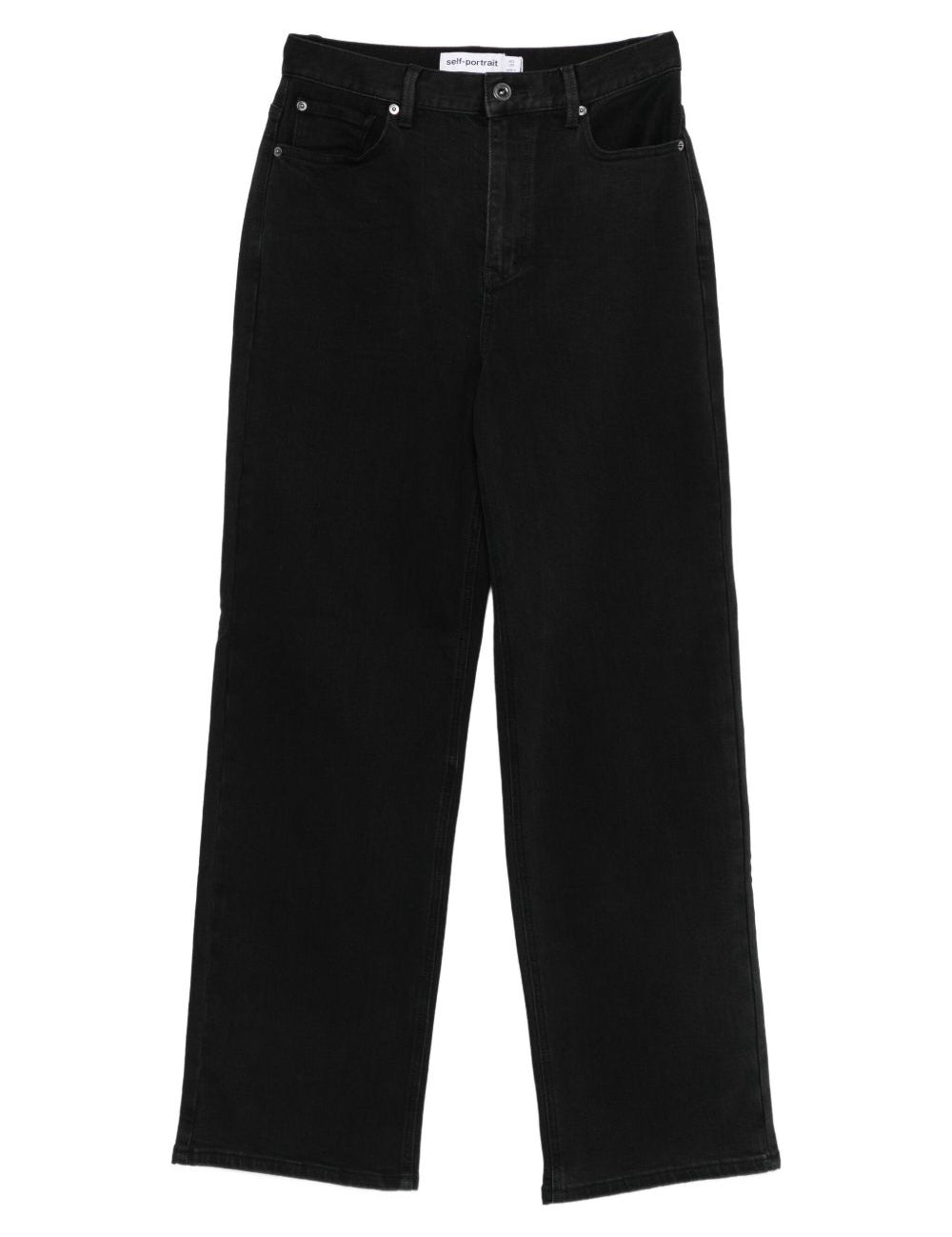 Jeans dritti con 5 tasche in nero Self-portrait - donna 