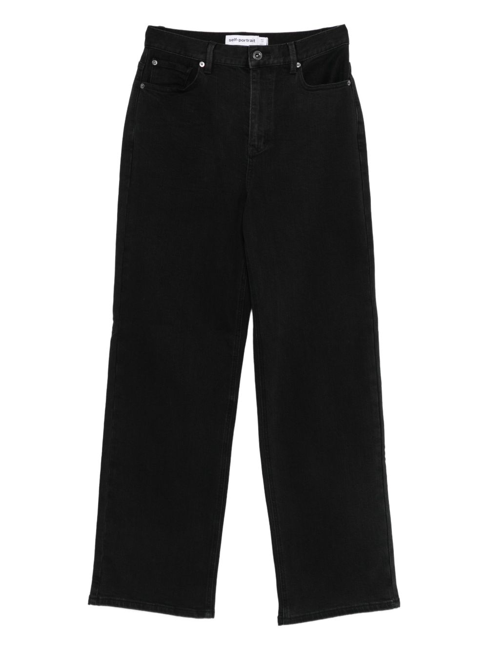 Jeans dritti con 5 tasche in nero Self-portrait - donna 