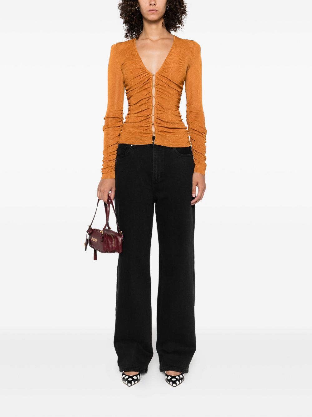 Jeans dritti con 5 tasche in nero Self-portrait - donna 
