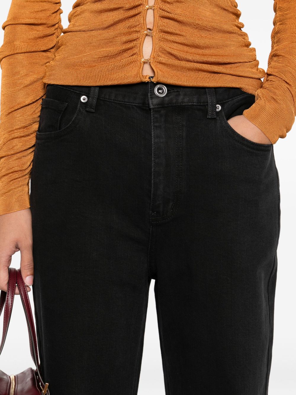 Jeans dritti con 5 tasche in nero Self-portrait - donna 