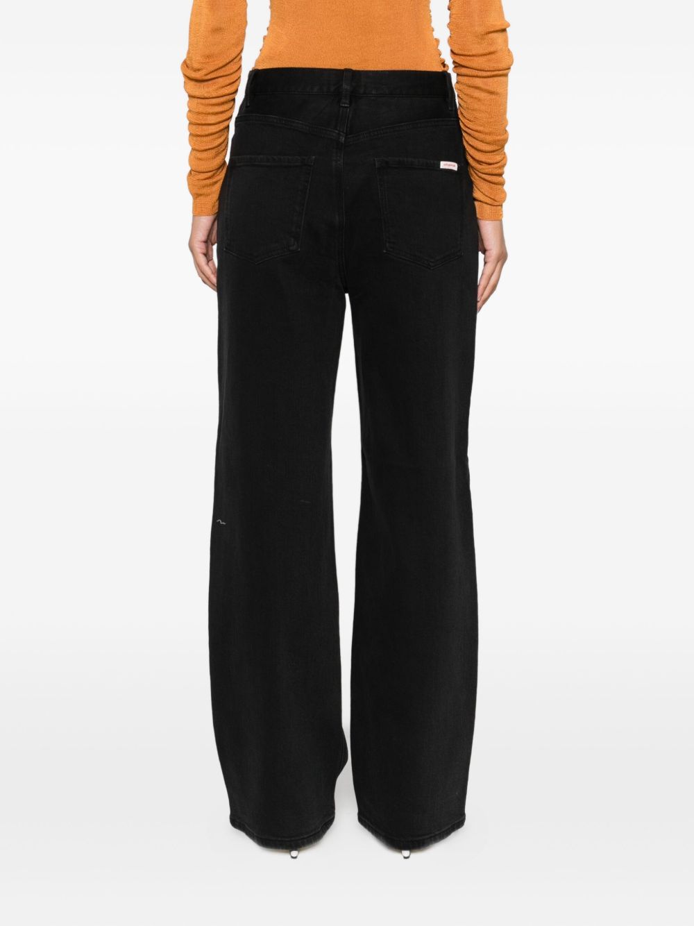 Jeans dritti con 5 tasche in nero Self-portrait - donna 