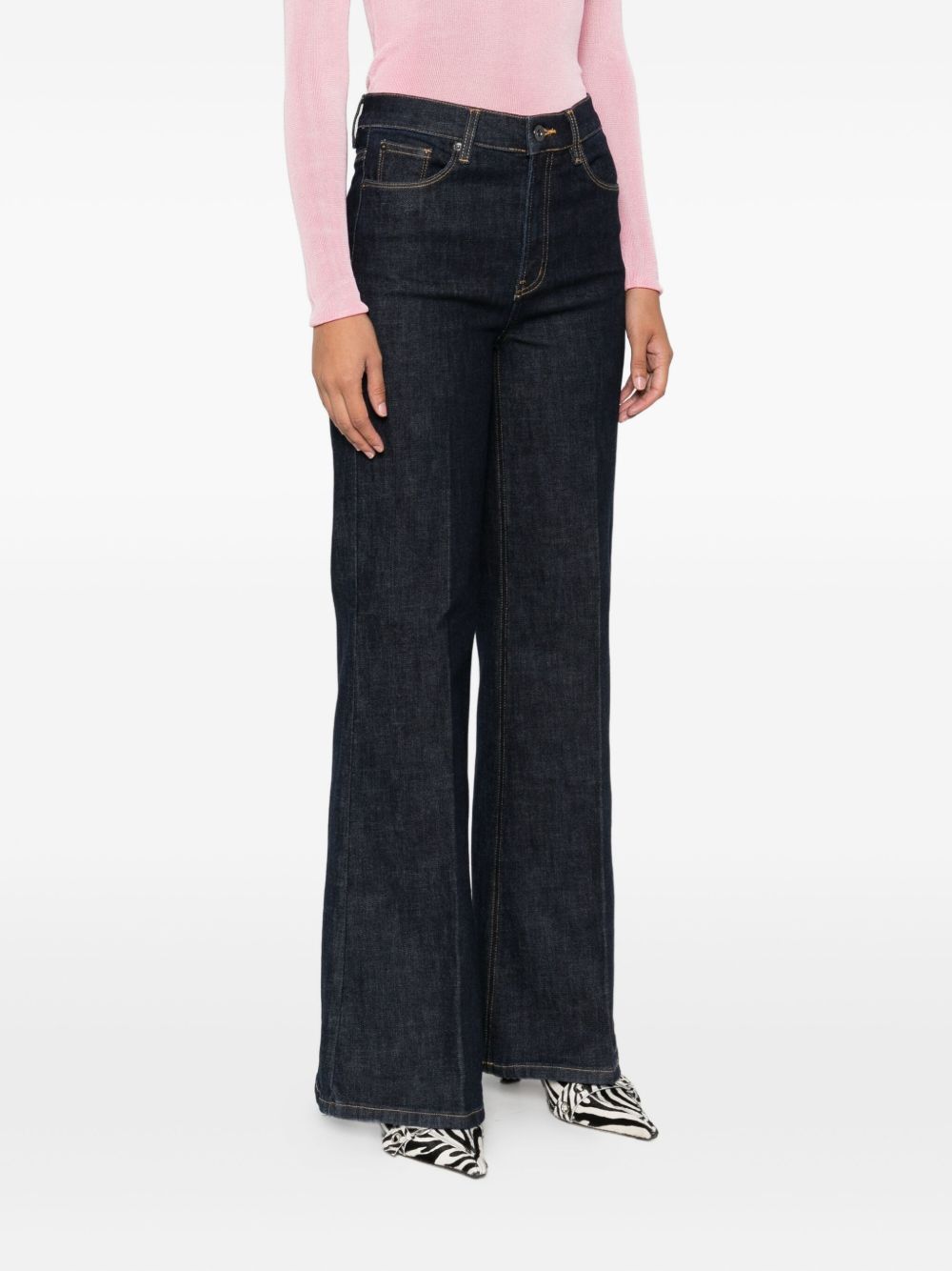 Jeans dritti con 5 tasche in blu Self-portrait - donna 