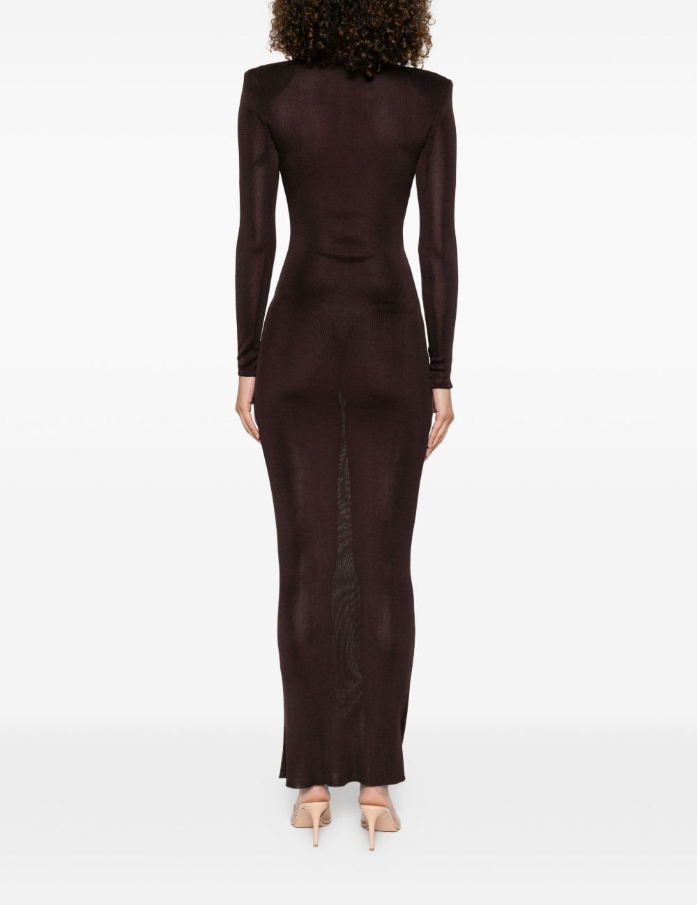 Abito a collo alto in marrone Self-portrait - donna 