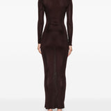 Abito a collo alto in marrone Self-portrait - donna 