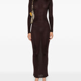 Abito a collo alto in marrone Self-portrait - donna 