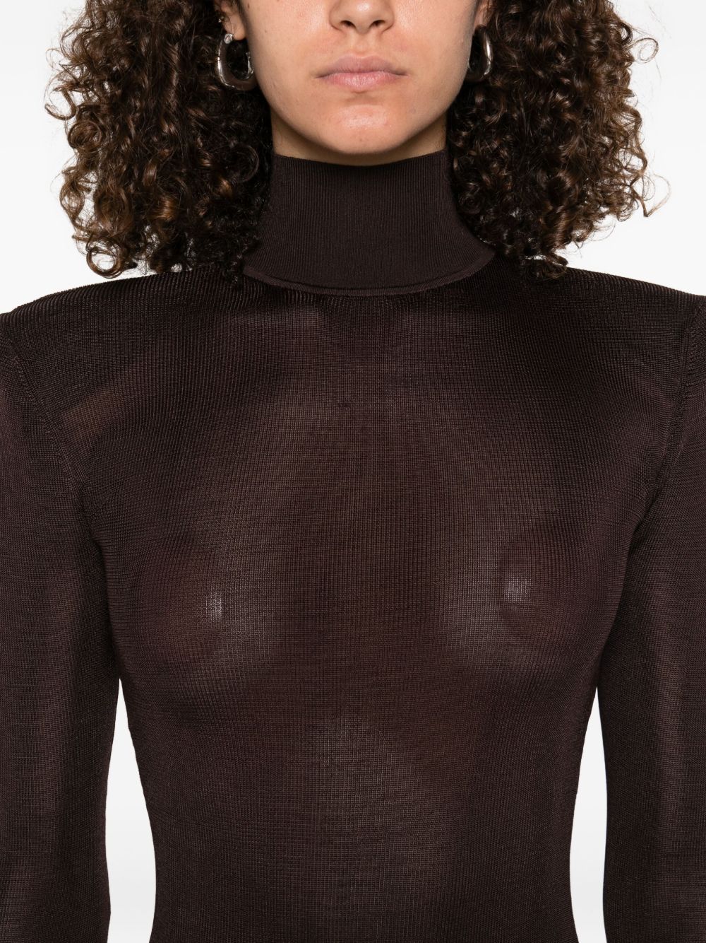 Abito a collo alto in marrone Self-portrait - donna 