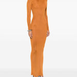 Abito a collo alto a maniche lunghe in marrone Self-portrait - donna 