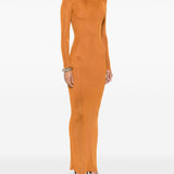 Abito a collo alto a maniche lunghe in marrone Self-portrait - donna 