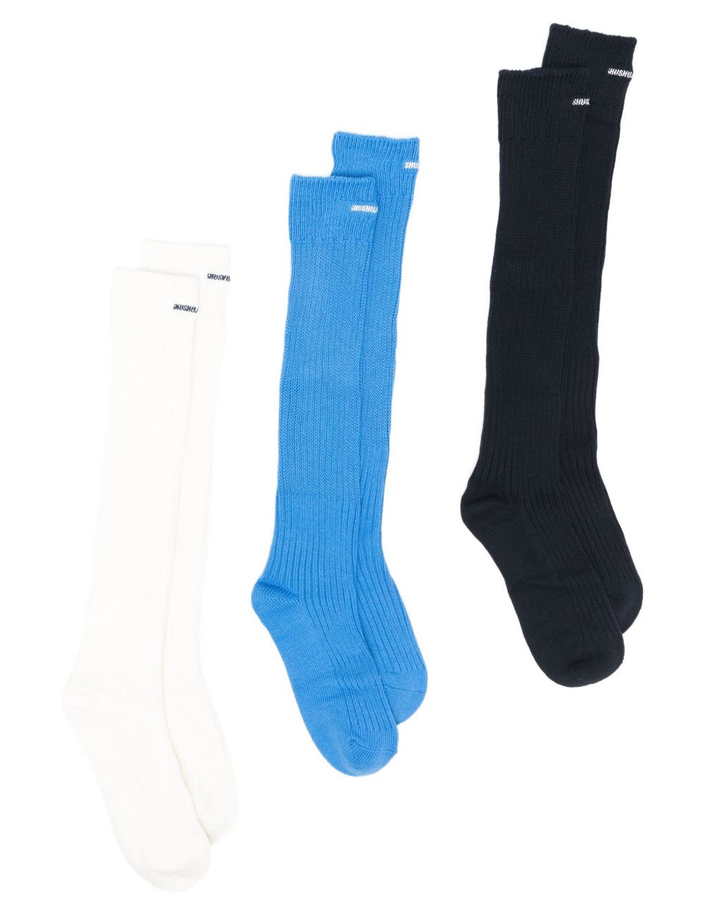 Confezione da tre calzini in misto cotone ricamati multicolore Shushu/Tong - unisex 