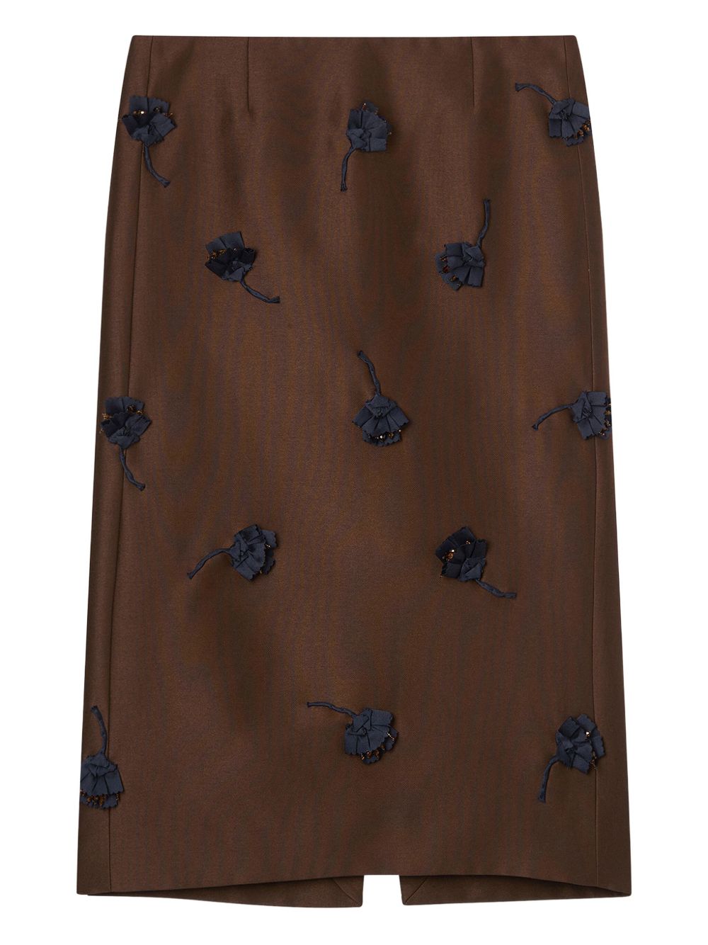 Gonna midi con applicazione a fiori in marrone Shushu/tong - donna 