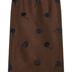 Gonna midi con applicazione a fiori in marrone Shushu/tong - donna 