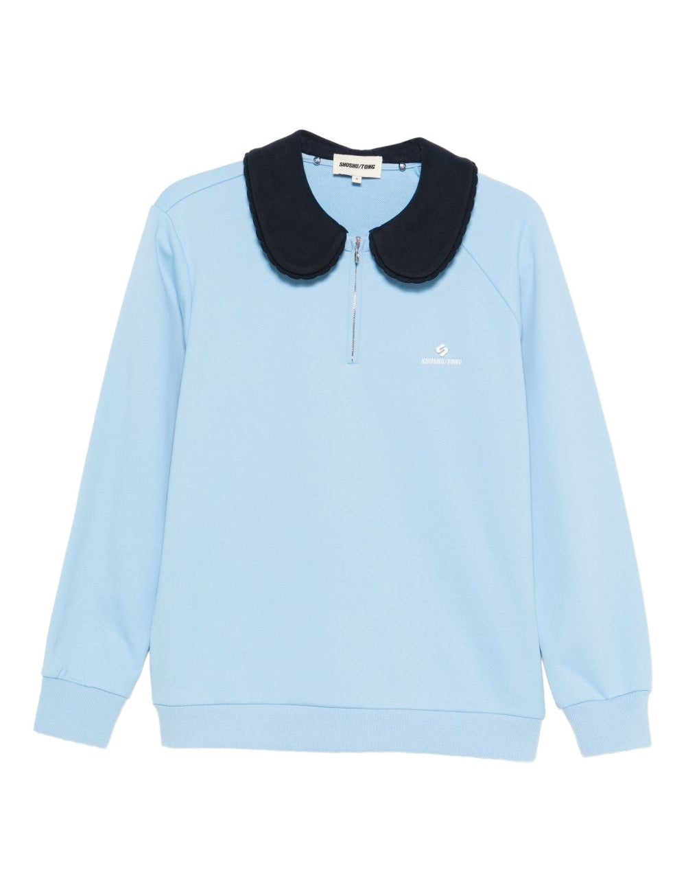 Felpa con colletto in contrasto blu SHUSHU/TONG - donna 