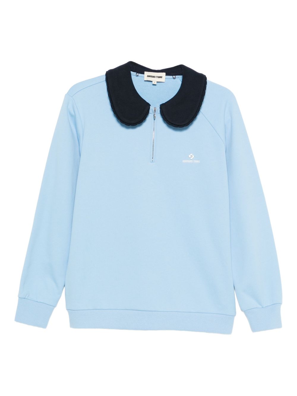 Felpa con colletto in contrasto blu SHUSHU/TONG - donna 