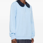 Felpa con colletto in contrasto blu SHUSHU/TONG - donna 