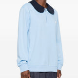 Felpa con colletto in contrasto blu SHUSHU/TONG - donna 