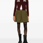 Cardigan con ricamo florele in bordeaux Shushu/tong - donna 