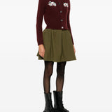 Cardigan con ricamo florele in bordeaux Shushu/tong - donna 
